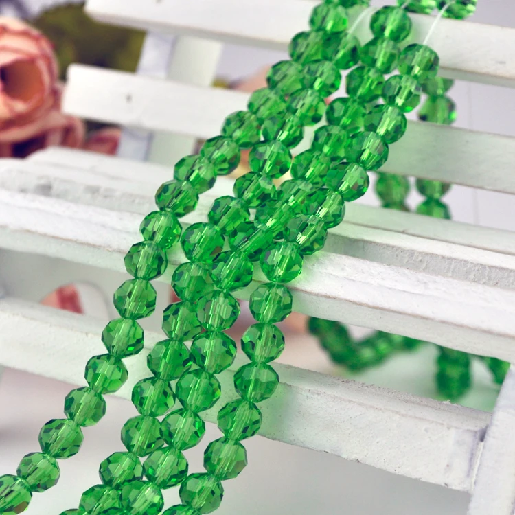 

Wholesale 3A Quality Green Crystal Faceted Beads 8mm Glass Loose Spacer Beads Fashion Jewelry Accessories DIY Beads 715pcs/lot