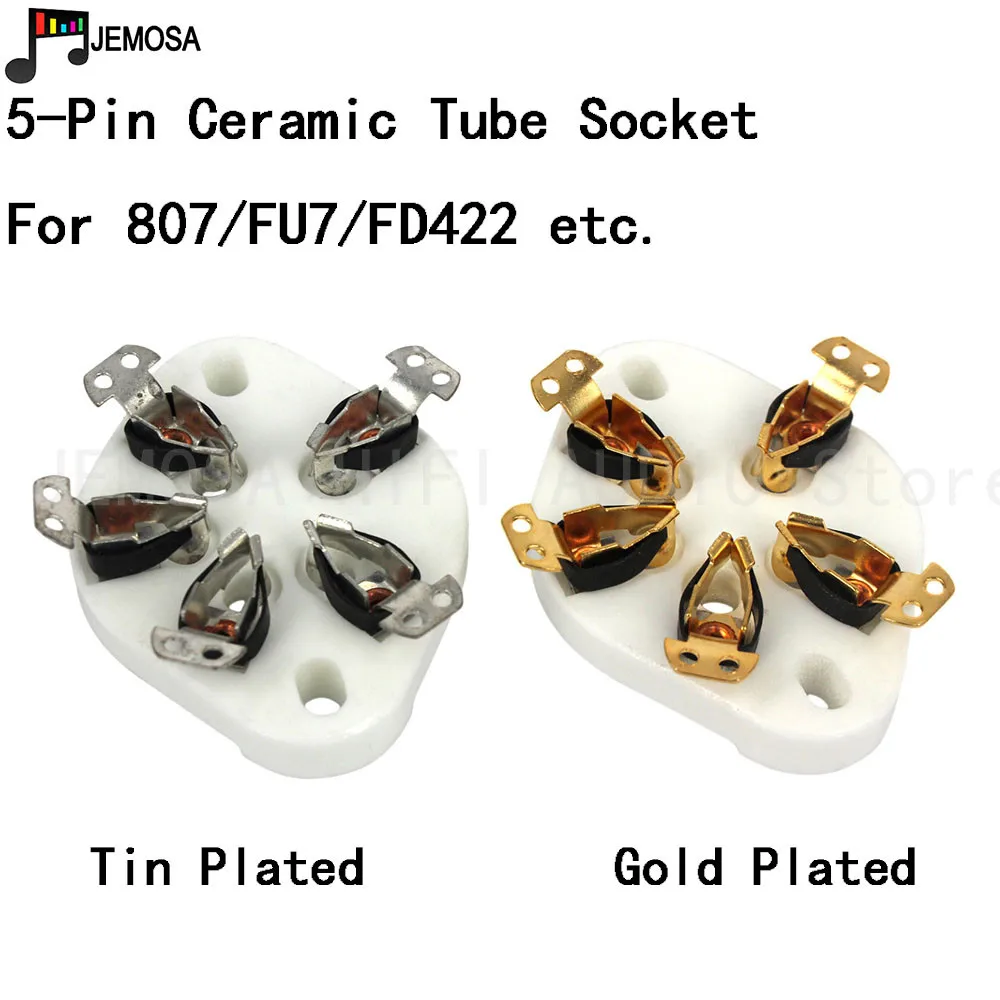 5PCS Ceramic Tube Socket 5Pins Electron Tube Seat For 807 FU-7 FD422 Vacuum Tube Free Shipping