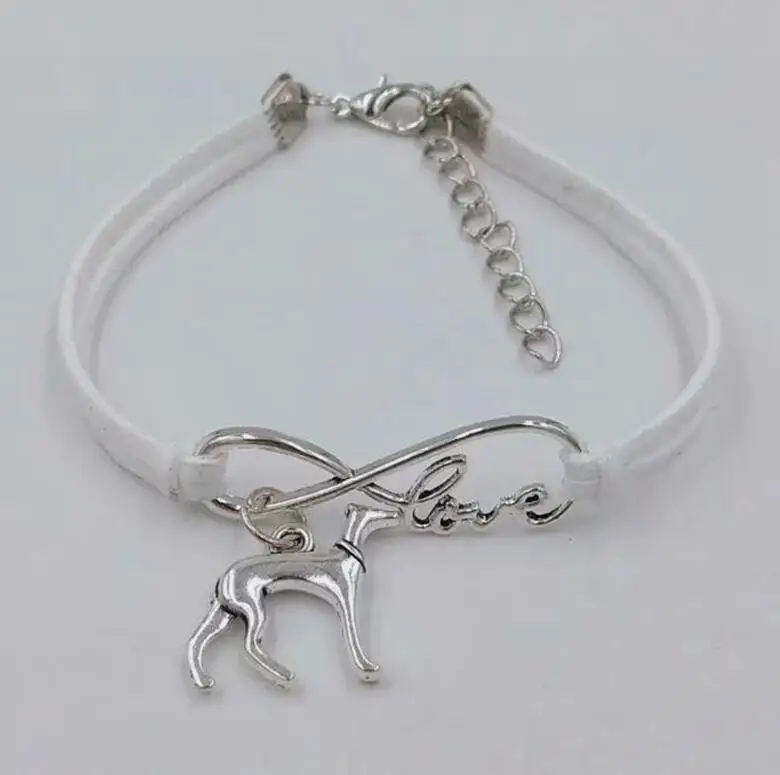 1pcs Infinity Love lucky 8 Bracelet Large Greyhound Charm Pendant Women/ Men Simple Bracelets/Bangles Jewelry Gift 14 Colors