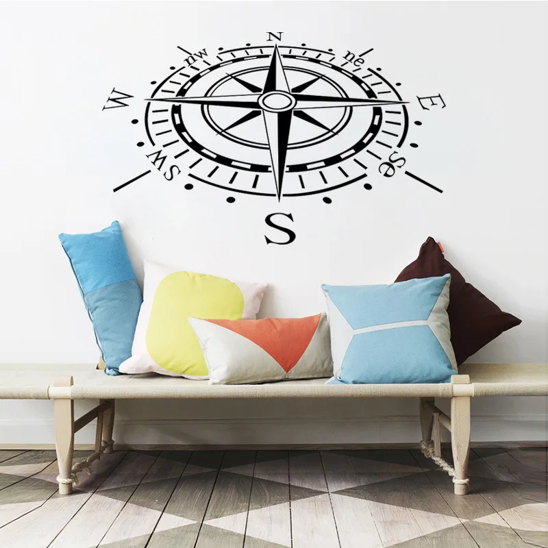 COMPASS Vinyl Decal Sticker Car Boat Window Wall Nautical Sailing Anchor Ship 3D Wall Stickers Home Decor Living Room Art C-10