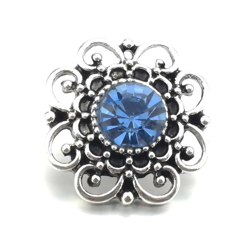 New KZ3164 Beauty Rhinestone hollow flowers 20MM snap buttons fit 18mm snap jewelry wholesale