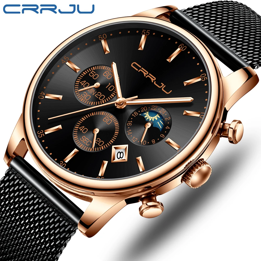 

CRRJU мужские часы Reloj Hombre 2019 мужские s часы лучший бренд класса люкс кварцевые часы с большим циферблатом спортивные водонепроницаемые Relogio Masculino Saat