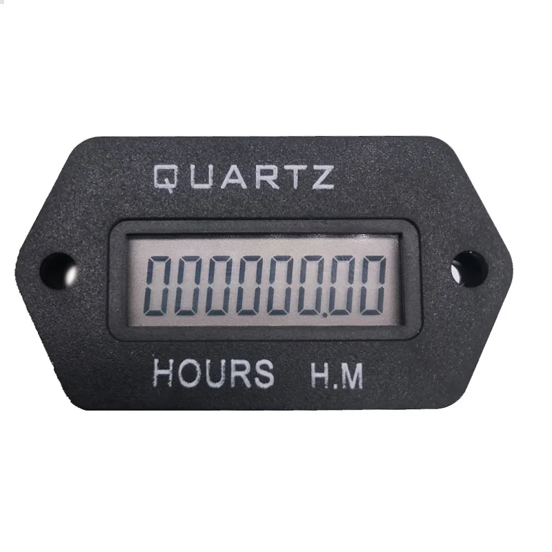 Digital Hour Meter,LCD Accumulate Timer,6-36V DC/AC  Hour Meter resettable Counter 999999.59H Snap in ,for Vehicle  Boat Truck