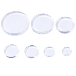 Cabochons ronds plats en verre transparent des deux côtés, 10MM-30MM, pour la fabrication de pendentifs et de bijoux