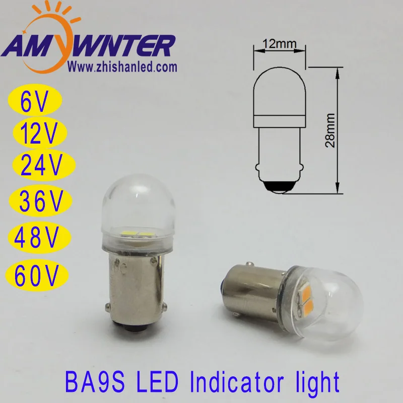 60V New Arrival T4W LED Indicator BA9S E10 Led Bulbs 12V White Car 6V LED 2835 SMD Light Sourse 24V 48V H6W H21W AMYWNTER