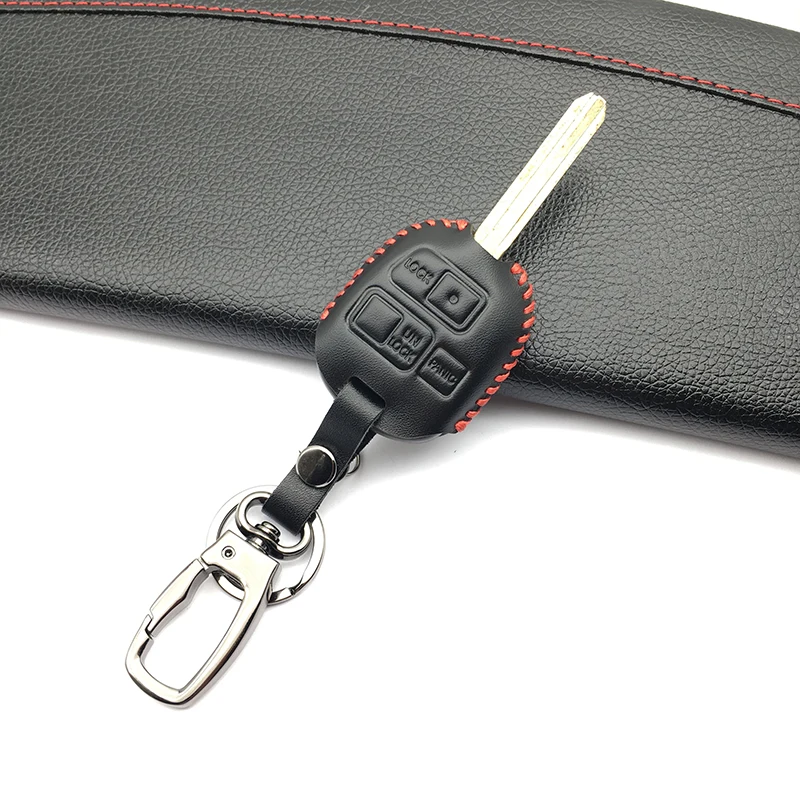 Genuine Leather Men & Women\'s Key Holder Key Chain Car Key Case Cover For Toyota Tarago RAV4 Corolla Camry Celica Avalon 3 key