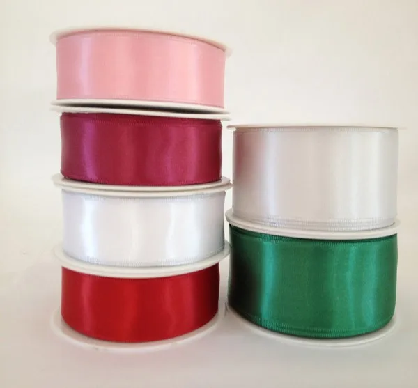 PPCrafts 6 9 13 16 25 38 50 63 75 100 Satin Double Ribbon High Quality Ribbon For Wedding Crafts Hairbow DIY 196 Colors