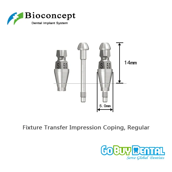 Bioconcept Hex Regular Fixture Transfer Impression Coping φ5.0mm, Length 14mm for Close Tray(362330)