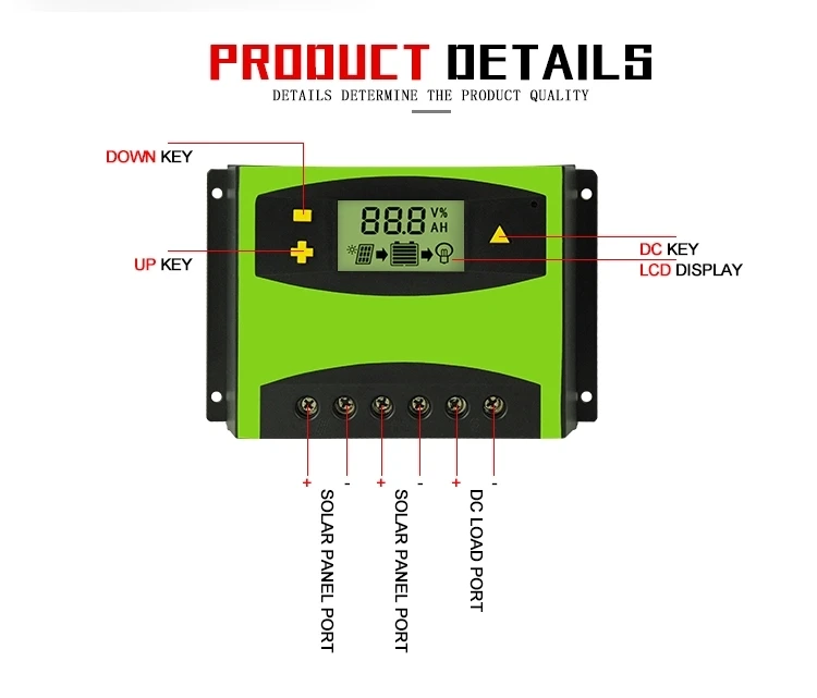 LD12V24V50A 60A solar charger controller   LCD solar Power generation system controller