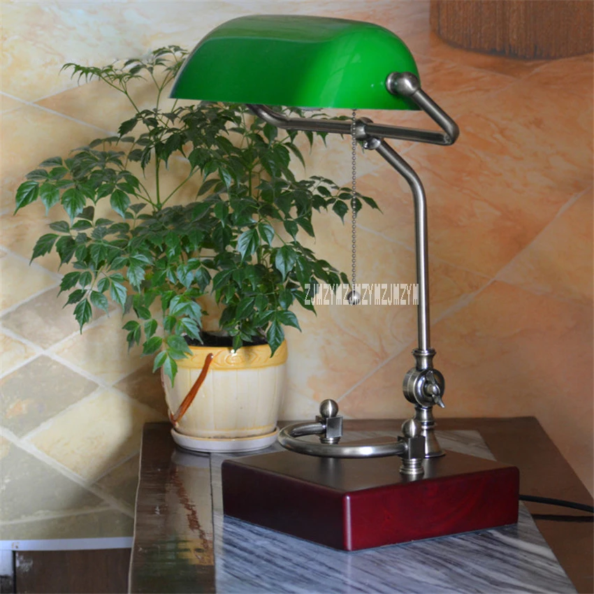 European-style Vintage Table Lighting Fixture Glass Cover Shade Birch Wood Base Antique Table Lamp 4W LED 220v/110v Hot Selling