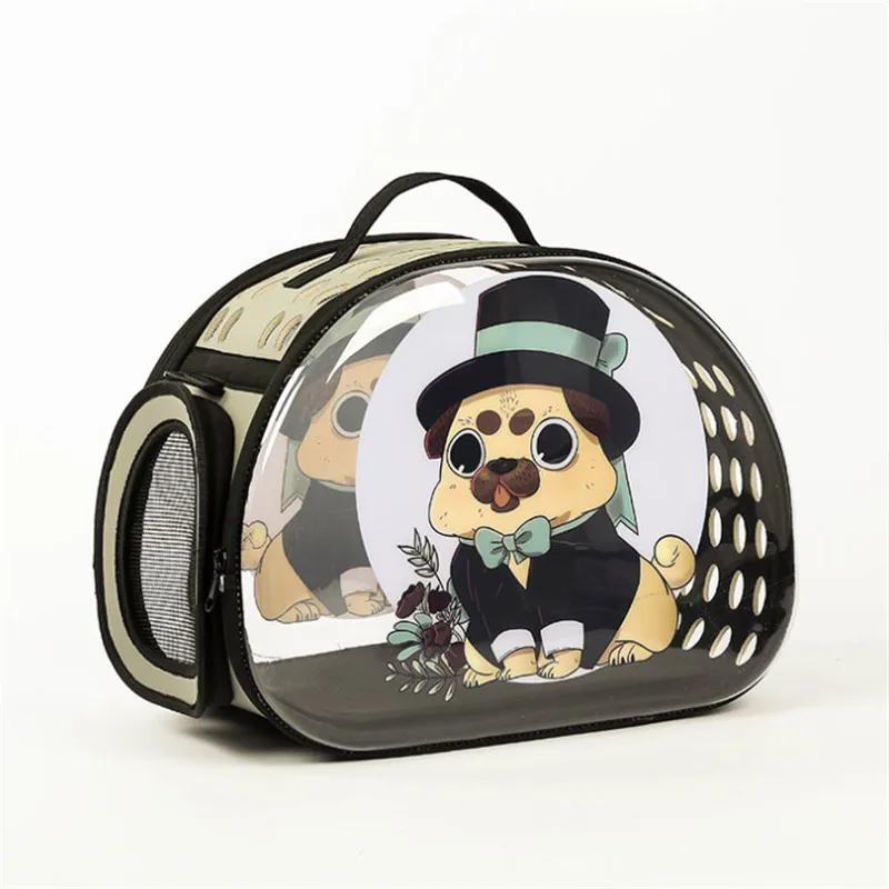 Cartoon Animal Dog Bag Soft Cat Carrier Slings Collapsible Shoulder Handbag Transparent Breathing Portable Travel Bag For Puppy