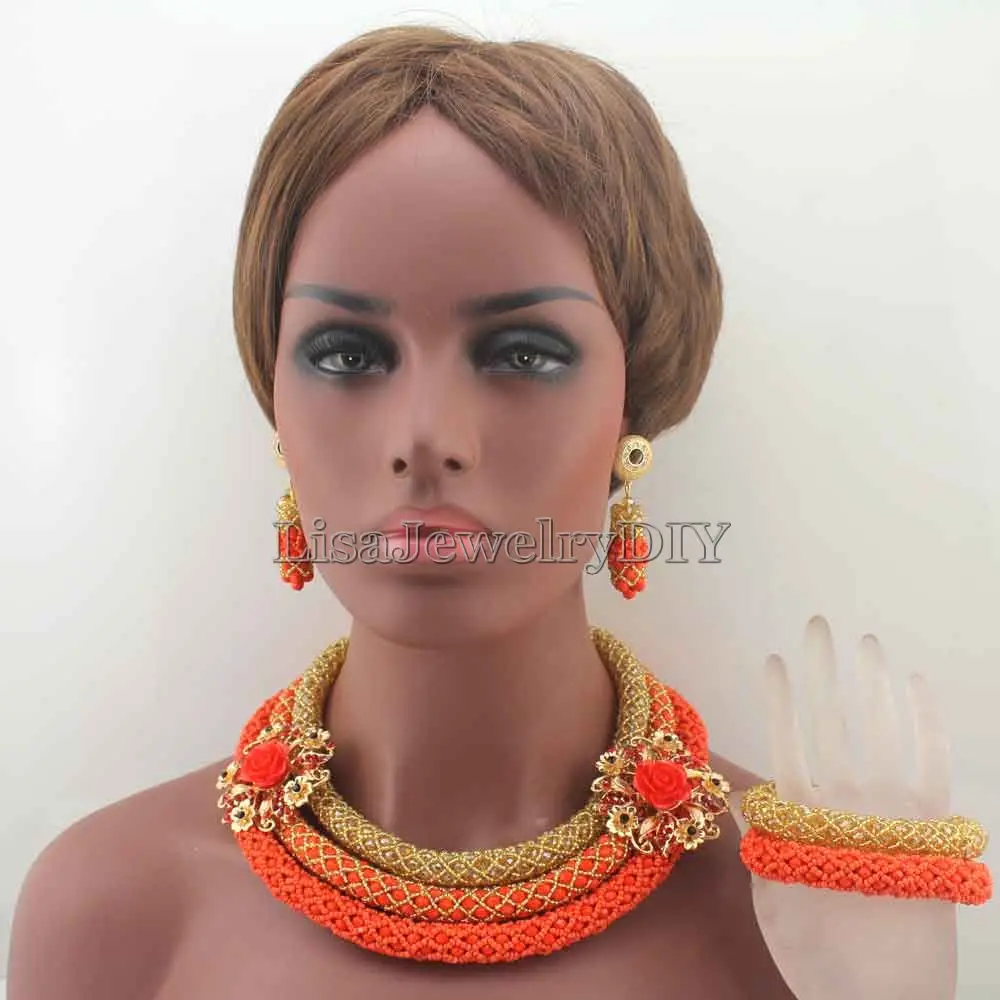 

Fabulous Masquerade Nigerian Wedding African Beads Jewelry Set Statement Crystal Jewelry Set Mix Beads Set Free Shipping HD8041