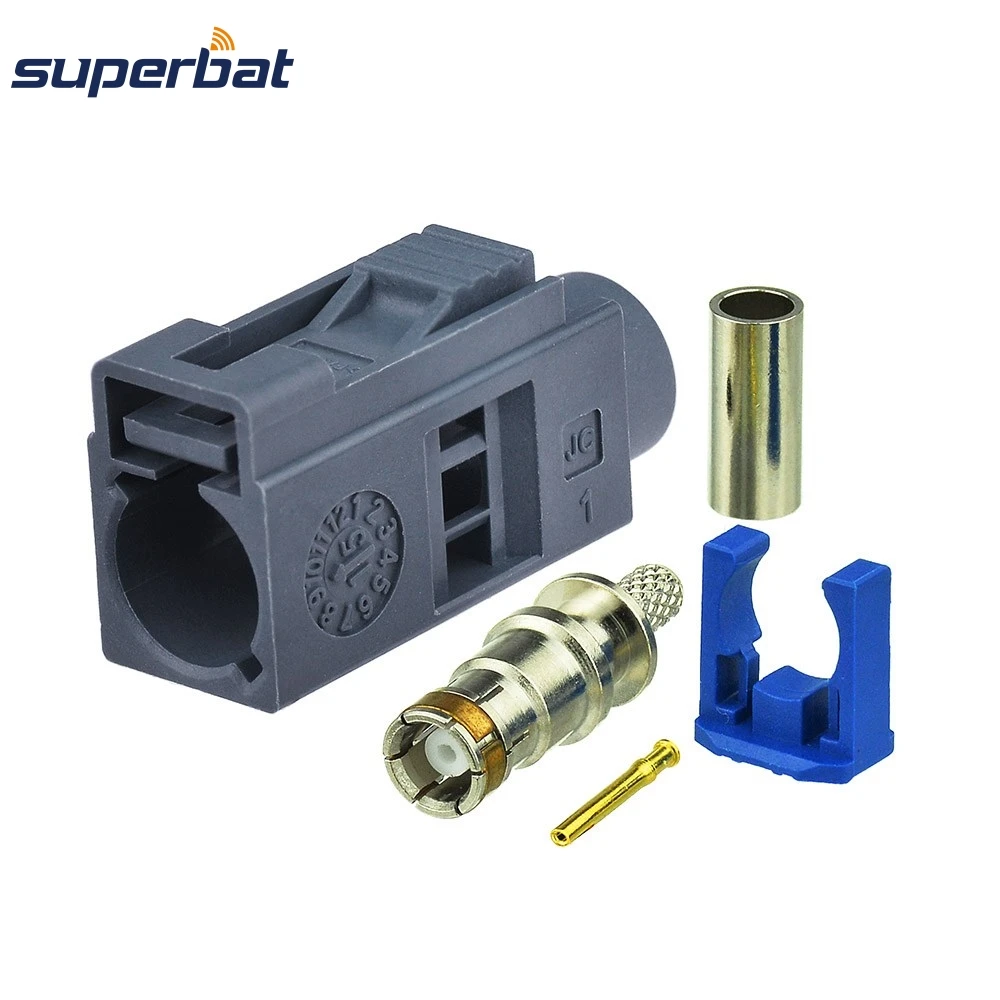 Superbat Fakra G สีเทา/7031หญิงรีโมทคอนโทรล Keyless Entry Crimp RF Coaxial Connector สำหรับสาย RG316 RG174 LMR100