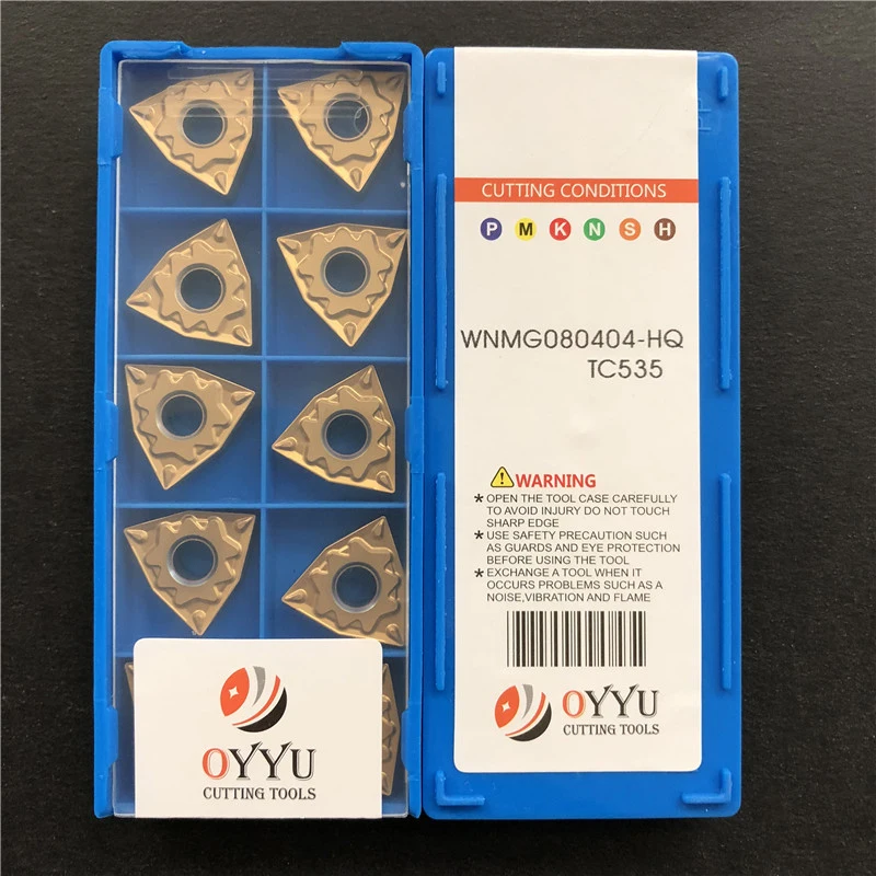 

OYYU WNMG 080404 WNMG080404-HQ TC535 Lathe Tools Processing Steel and Cast Iron Carbide Inserts Turning Tool CNC Cutter