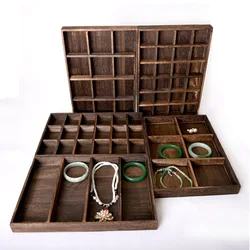 Top Neue Ankunft Holz Schmuck Tray Schmuck Veranstalter Armreif Ohrringe Armbänder Choker Halsketten Anhänger Lagerung Vintage Platte