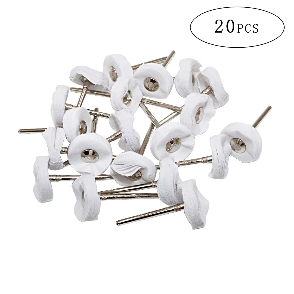 PHYHOO Muslin Polishing Buffing Wheel Buffs Set Fits Dremel Rotary Tools 3mm Shank 40 Pieces