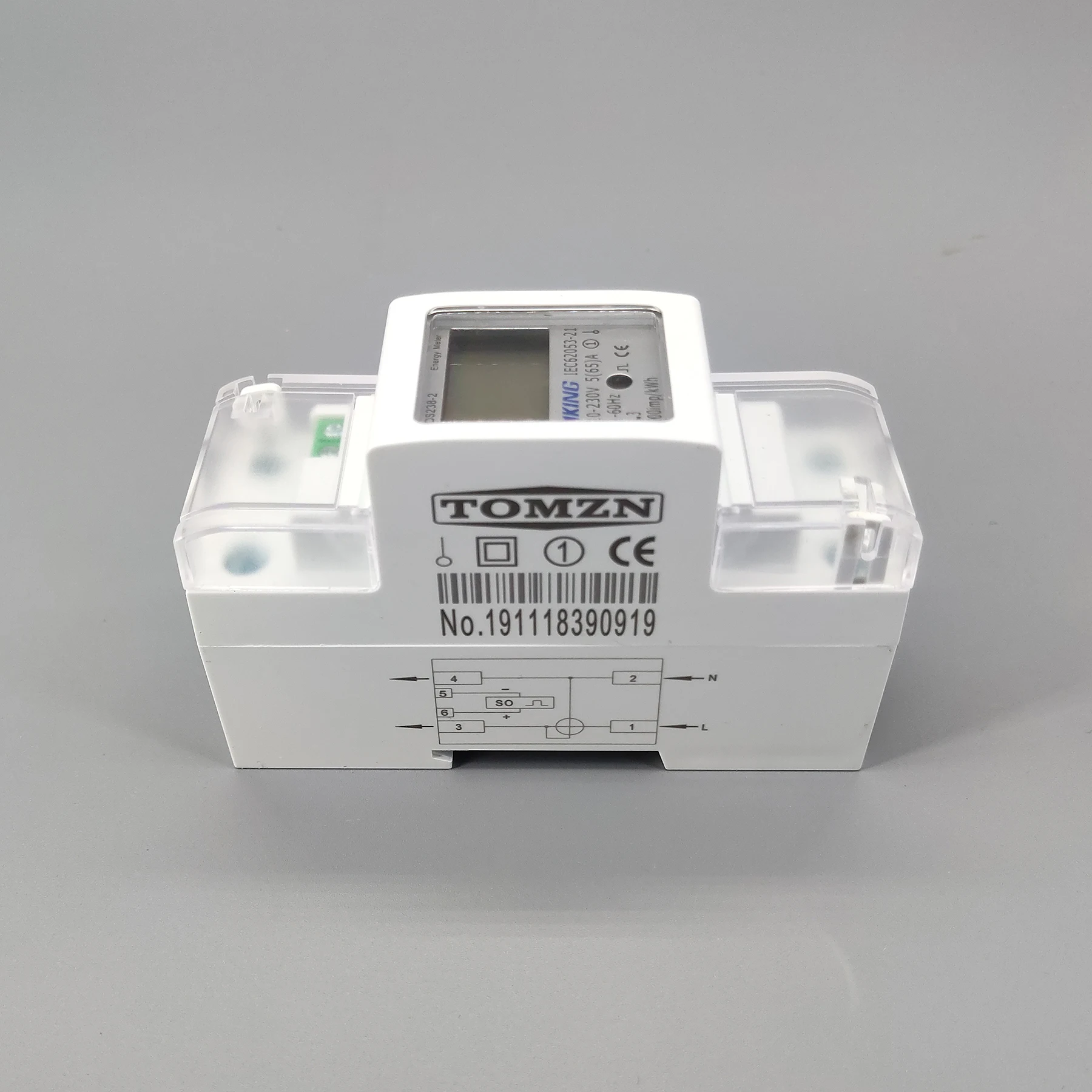 5(65)A 220V 230V 50HZ 60HZ DDS238-2 Single phase Din rail KWH Watt hour din-rail energy meter LCD