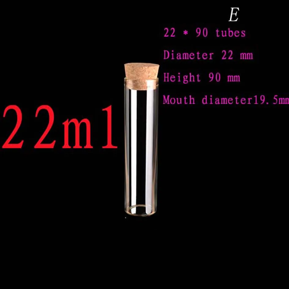 50pcs/lot  4ml 5ml 6ml 18ml 22ml tube Laboratory bottles diameter 22mm Wishing bottle,glass bottle vials for decoration