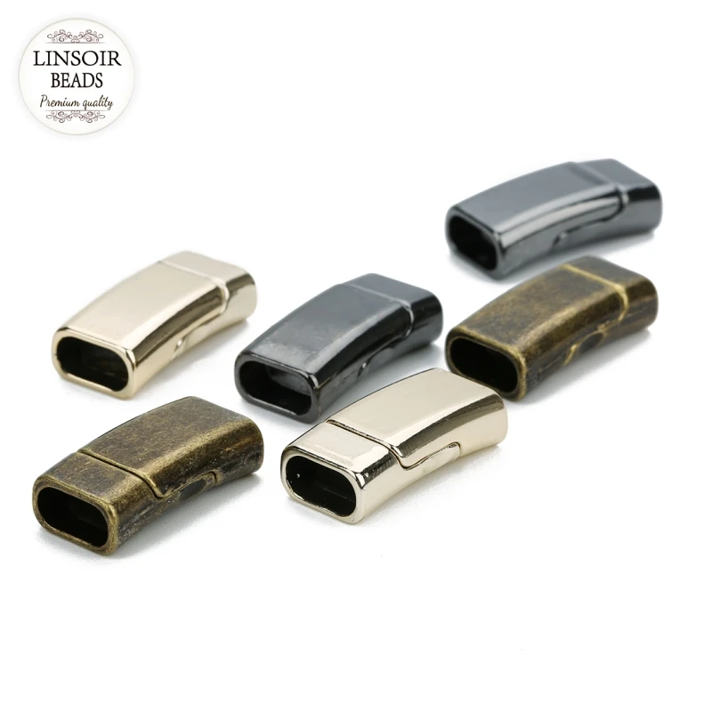 Linsoir 5pcs/bag Magnetic Clasps Hole Size 10x5mm For Leather Cord Bracelet Connectors For DIY Jewelry Bracelet Findings Making