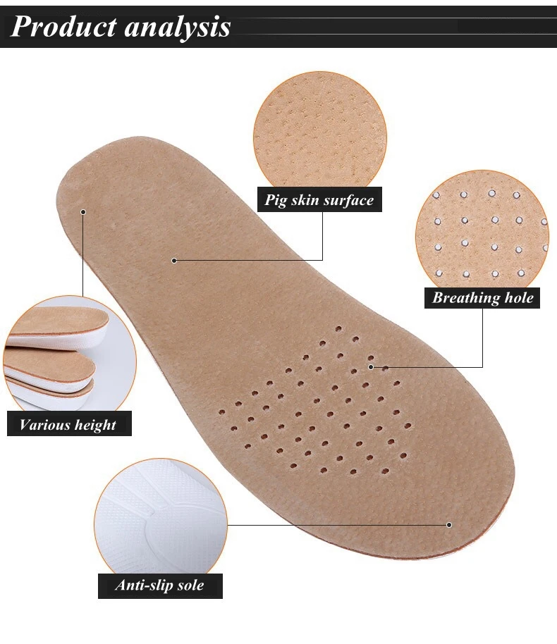 Einlegesohlen zur Erhöhung der Höhe, rutschfeste Vorlage, Einlegesohle, orthopädische Schuheinlagen, Sport, weich, atmungsaktiv, schweißableitend, Deodorant-Schuhe, Sohle – Detail 7