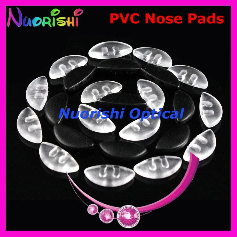 PV55 plastic pvc soft eyeglass nose pads 15mm push-in Clear color or Black  glasses eyewear accessories free shipping