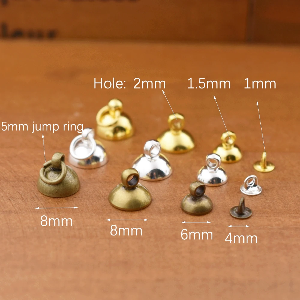 20pieces 4mm 6mm 8mm Beads Cap Pendant Connector Jewelry Findings Diy Handmade Materials