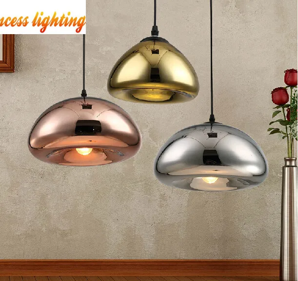 Brass bowl glass chandeliers, material: glass, large E27 / small E14, color: gold copper / silver / gold, AC110-240V