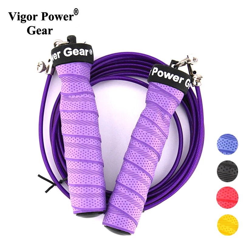 Vigor Power Gear Adjustable Cable Crossfit Skip Sweat Non-Slip Weighted Jump Rope Speed Skipping Rope