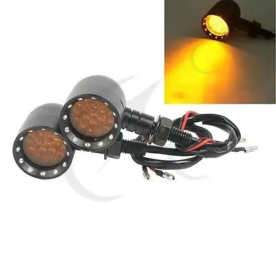 

Universal Black Turn Signal Lights LED Indicators For 10MM Hole Harley Models