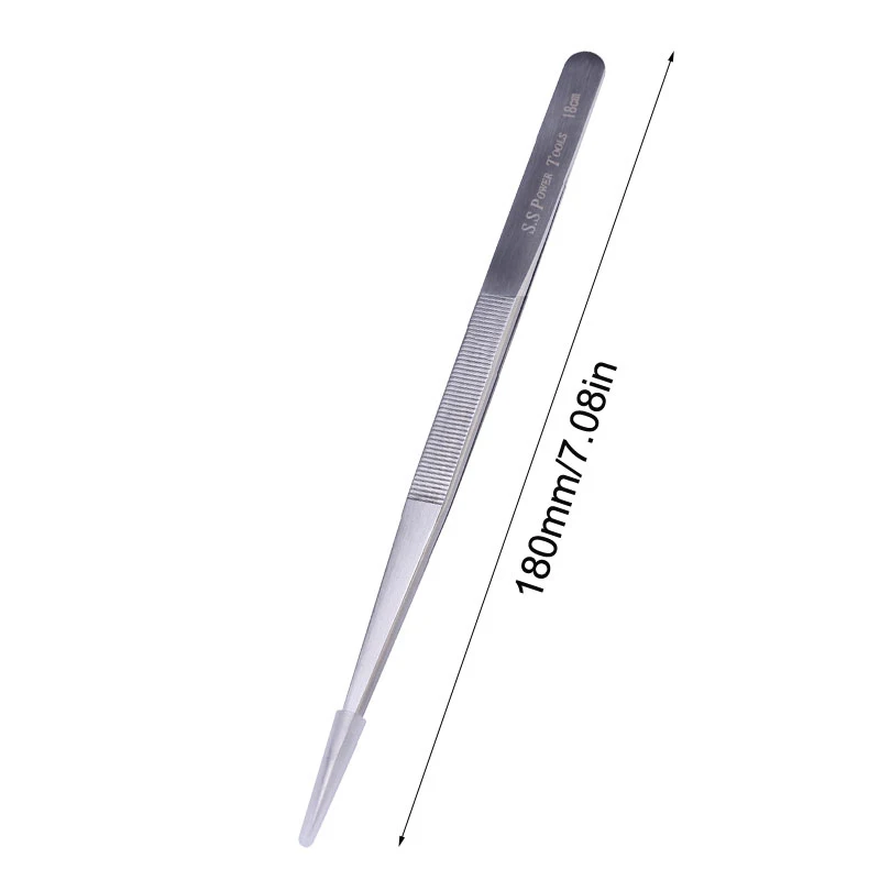 18cm Long Precision Tweezers Pinzas Pincet Stainless Steel Tweezers For Electronic Mobile Phone Repair Tools