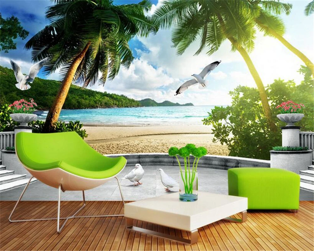 

Beibehang 3d wallpapers living room bedroom TV mural sea European style background wall 3d background painting papel de parede