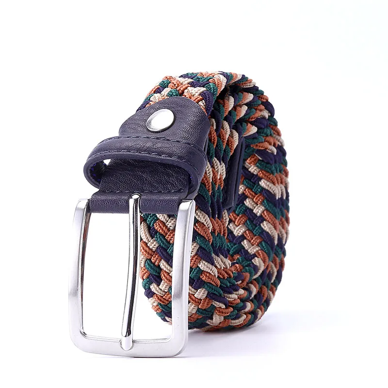 Ceinture de golf mixte en cuir tressé pour hommes, design italien, ceinture de quatre documents, élastique commandée, croix, structure, décontracté