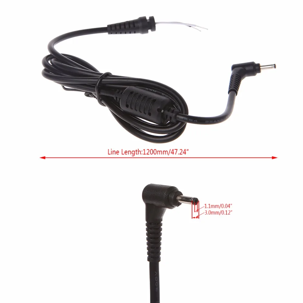 3.0*1.1mm Male Plug Laptop DC Power Supply Adapter Cable For Acer A100 ASUS UX21E UX21K UX31 Laptop for HUAWEI Mediapad S7