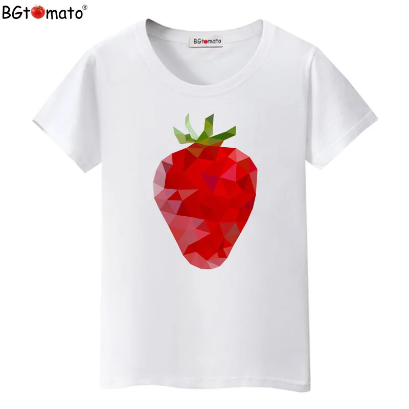 BGtomato Digital Strawberry beautiful T-shirt women brand new comfortable funny Shirts Hot sale summer tops tees