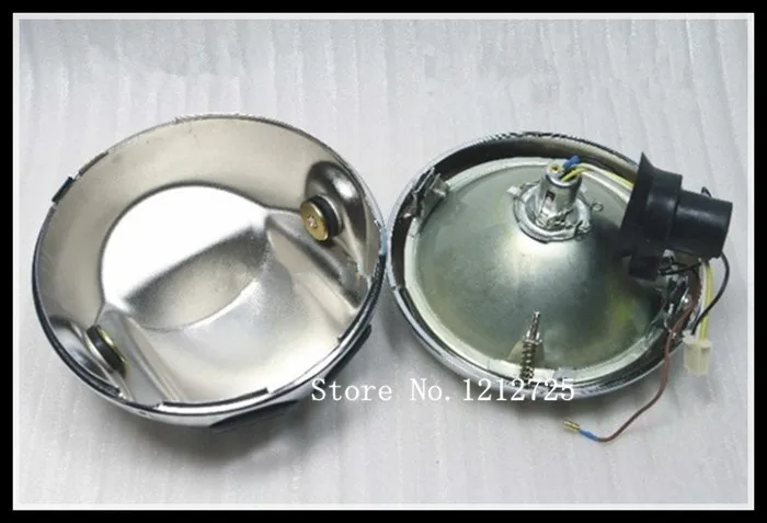 Wangjiang GN 250 Motorcycle headlights GN250 Headlight assembly  Glass mask Metal chrome lamp housing