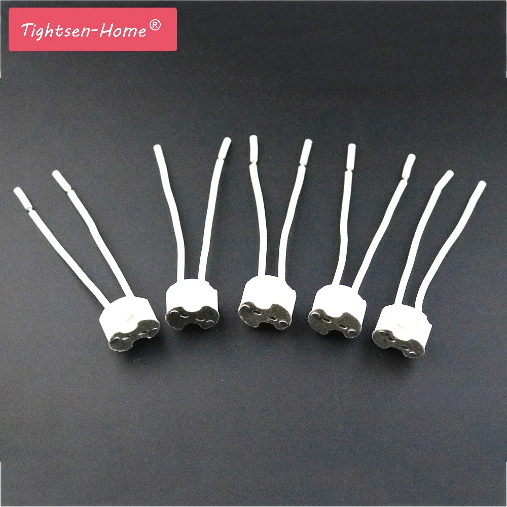 

5-20PC MR16 MR11 GU5.3 G4 Lamp Holder Ceramic Halogen Lamp Holder Socket Pottery Connector 12-250V Led Light bulb Base with Wire