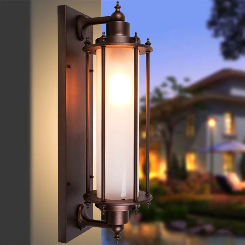 Antique Outdoor LED Wall Light Waterproof Rust Porch Lights Wall Sconce Lamp Garden Balcony Aisle Decor Aluminum Lighting