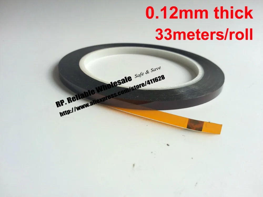 0.12mm thick, 5mm wide, 33M Length, Heat Withstand Resist Polyethylene polyimide Film Tape