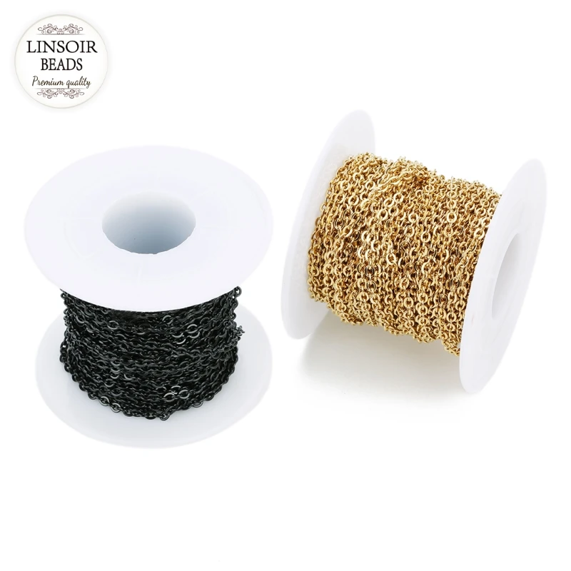 10 stoczni/dużo 1mm 1.5mm 2mm 2.5mm 3mm kabel ze stali nierdzewnej łańcuch luzem dla rodu czarny łańcuch naszyjnik diy biżuteria materiały — zdjęcie 5