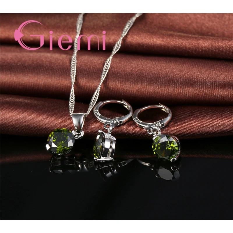 Bijoux ronds romantiques en argent Sterling 925, cristal autrichien clair, zircone cubique, pour cérémonie de mariage