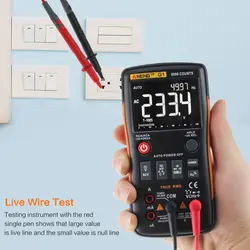 Q1 True-RMS Digital Multimeter Auto 9999 Counts With  AC/DC Voltage Ammeter Current Ohm Transistor Tester Power Meter Test