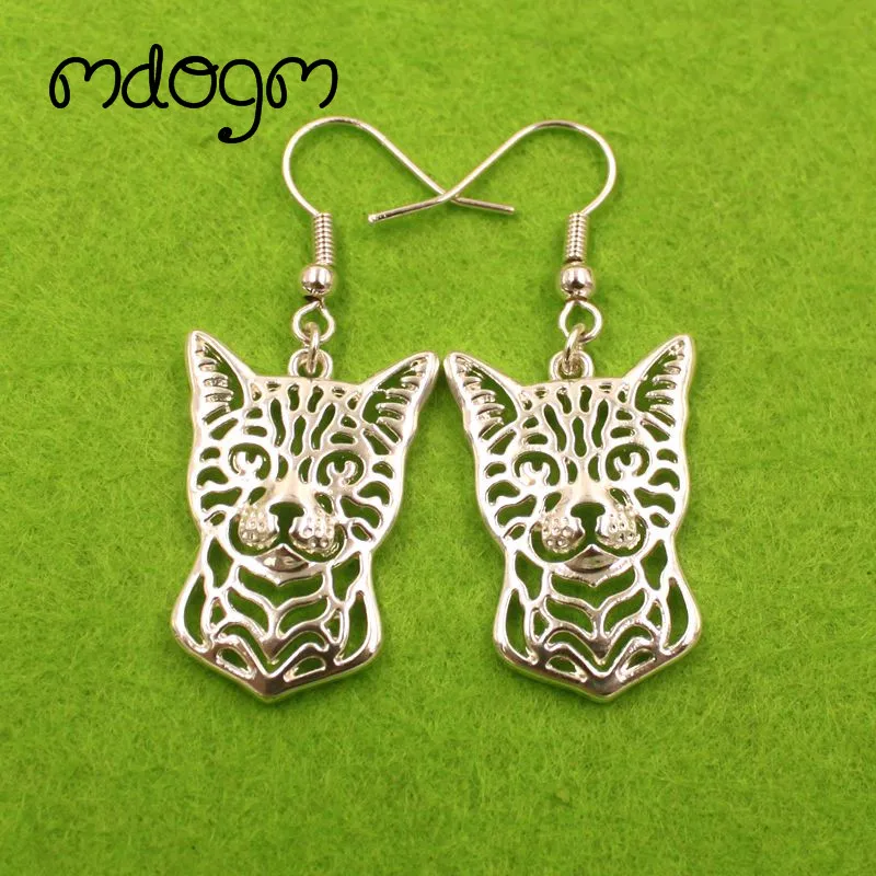 Cute Bengal cat Animal Pendant Drop Earrings Golden Kawaii Funny Summer Gift For Women Girls Woman Ladies ET005