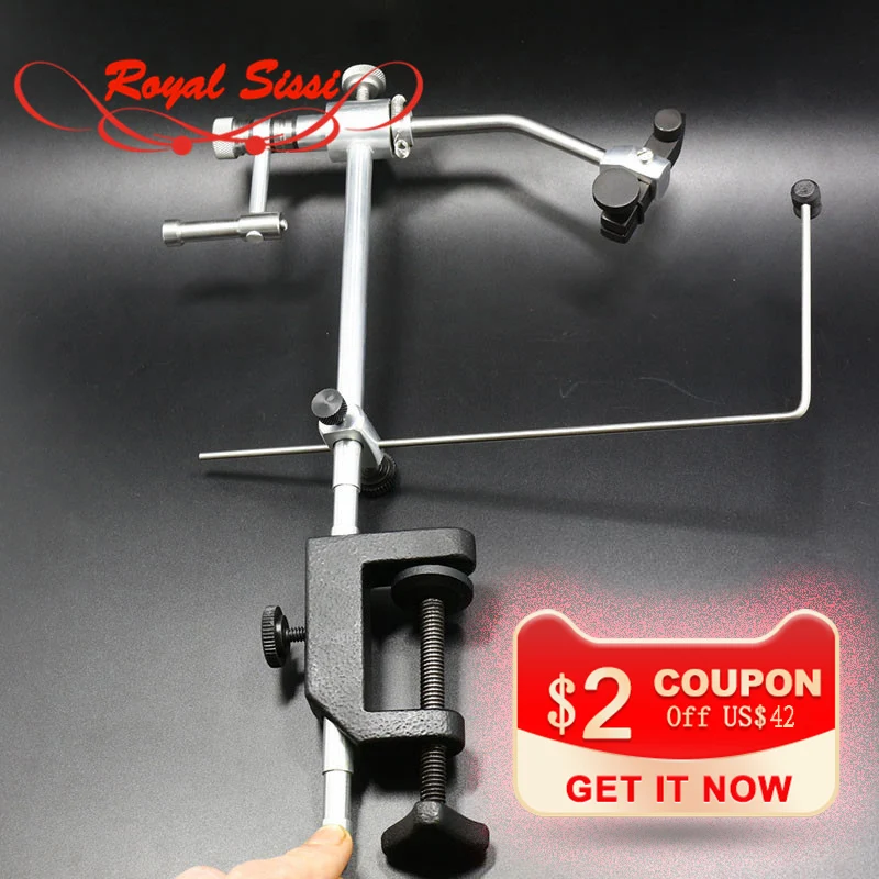 

Royal Sissi High Quality Fly Tying Vise withC-Clamp handle Harden steel Jaws precision dual ball bearing rotary fly fishing Vice