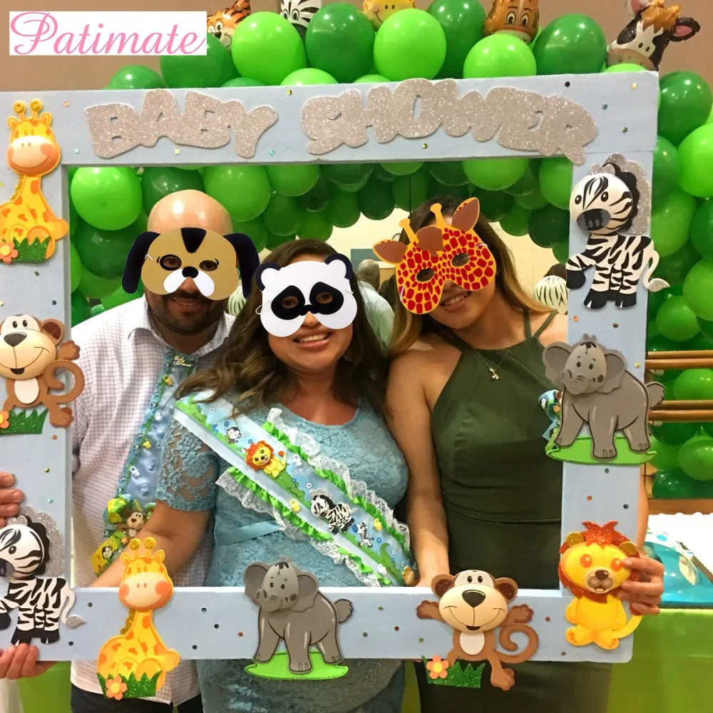 PATIMATE 12pcs EVA Foam Masks Animal Party Decor Summer Party Birthday Decoration Safari Jungle Party Decor Party Favors