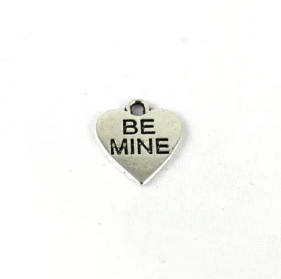 FREE SHIPPING 150PCS Tibetan silver BE MINE heart Charm A14160