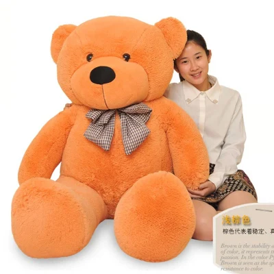 

stuffed animal 140 cm teddy bear plush toy soft bear doll light brown colour gift w2924