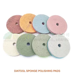 DIATOOL 8pcs/pk 4inch Diamond Sponge Polishing Pads For Soft Stone Marble Artificial Stone Dia 100mm Workable Thickness 10mm