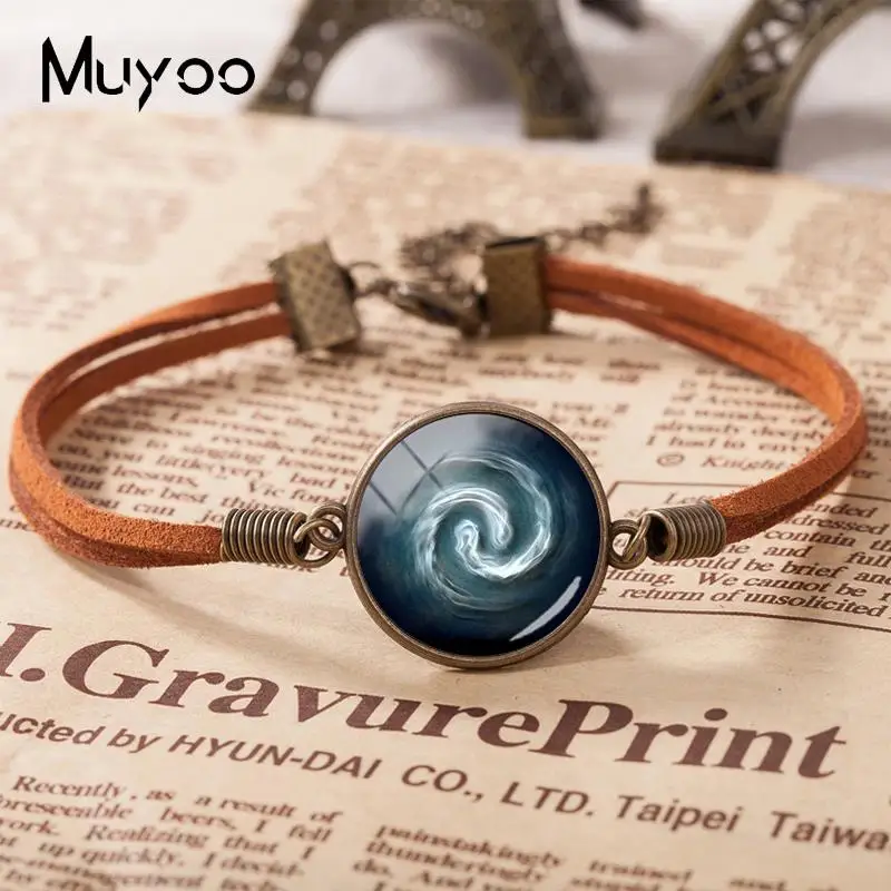 2019 New Avatar The Last Airbender Fire Nation Leather Bracelet Hand Craft Bracelets Glass Cabochon Jewelry