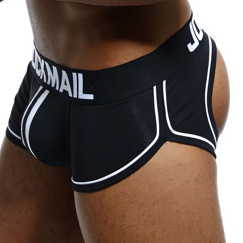 JOCKMAIL Sexy Men Underwear Boxer shorts Backless Buttocks Cotton open back Gay Men Underwear JockStraps cuecas Gay panties