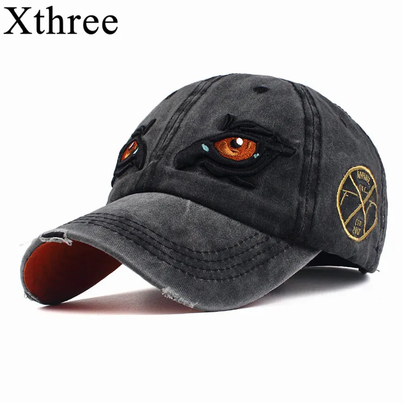 

Xthree 100% Washed Cotton Baseball Caps Men Snapback Dad Hat for Women cap Embroidery Eye Casquette Gorras Planas snapback Hat